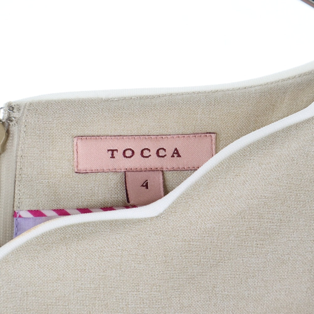 TOCCA(トッカ) ロゴプレート ノースリーブ ワンピース ベージュ レディース