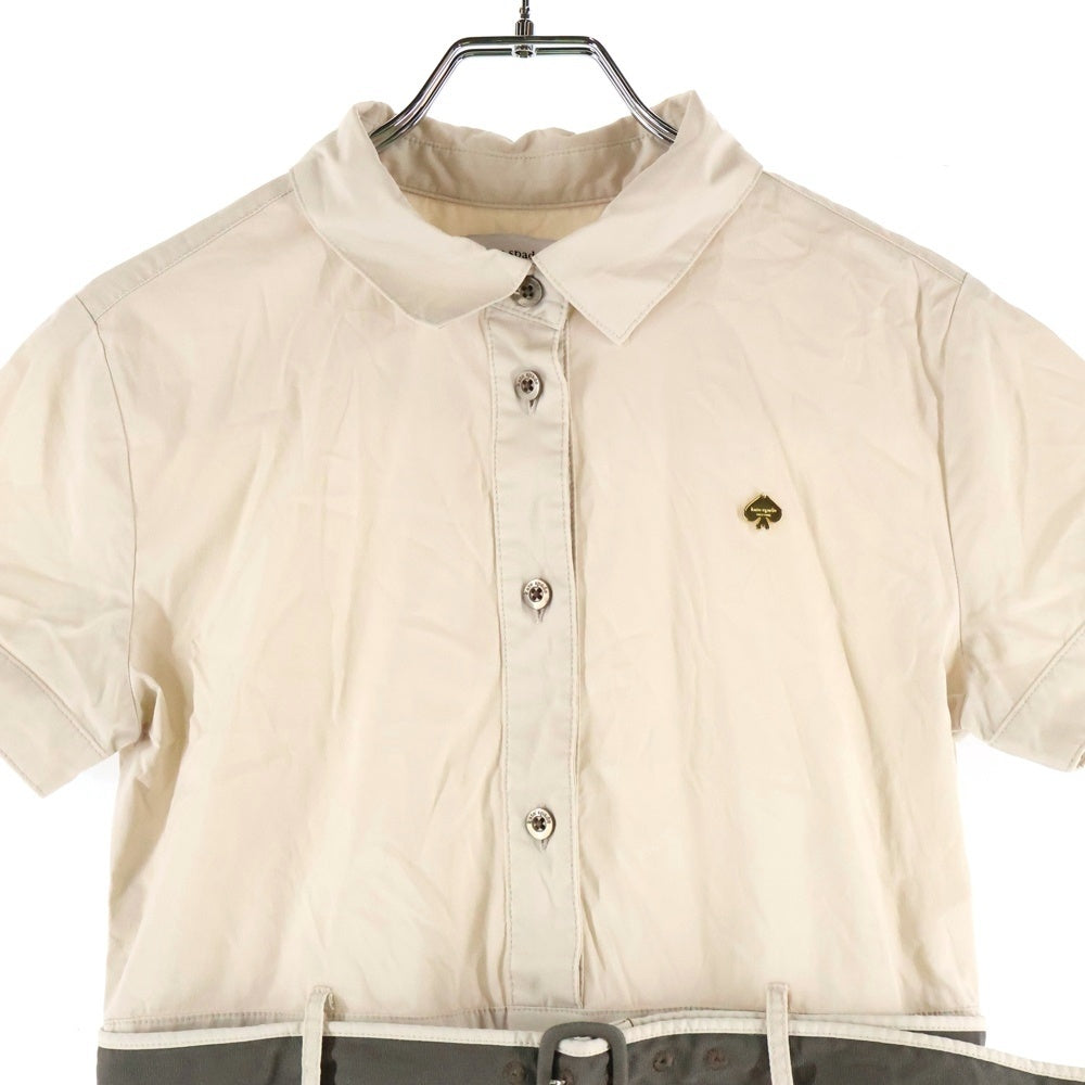 Kate Spade(ケイトスペード) ベルト付 ロゴプレート ワンピース ベージュ レディース