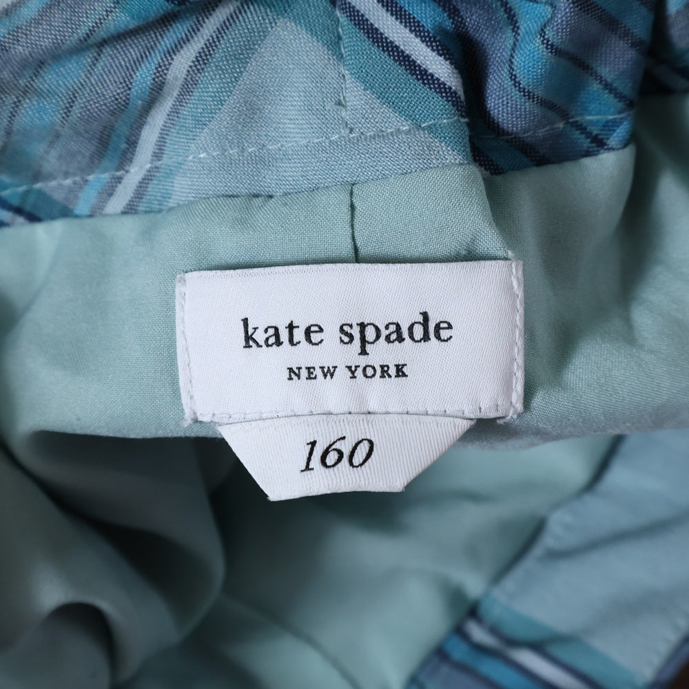 Kate Spade(ケイトスペード) ロゴプレート サイドベルト チェック キュロットスカート ブルー レディース
