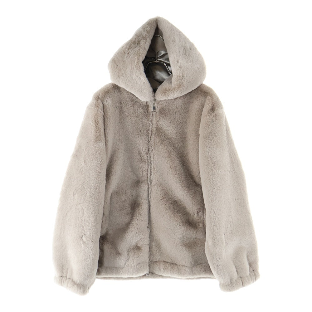 MLVINCE(メルヴィンス) 23AW FAUX FUR JACKET ジップアップ フーデッドフェイクファージャケット ベージュ