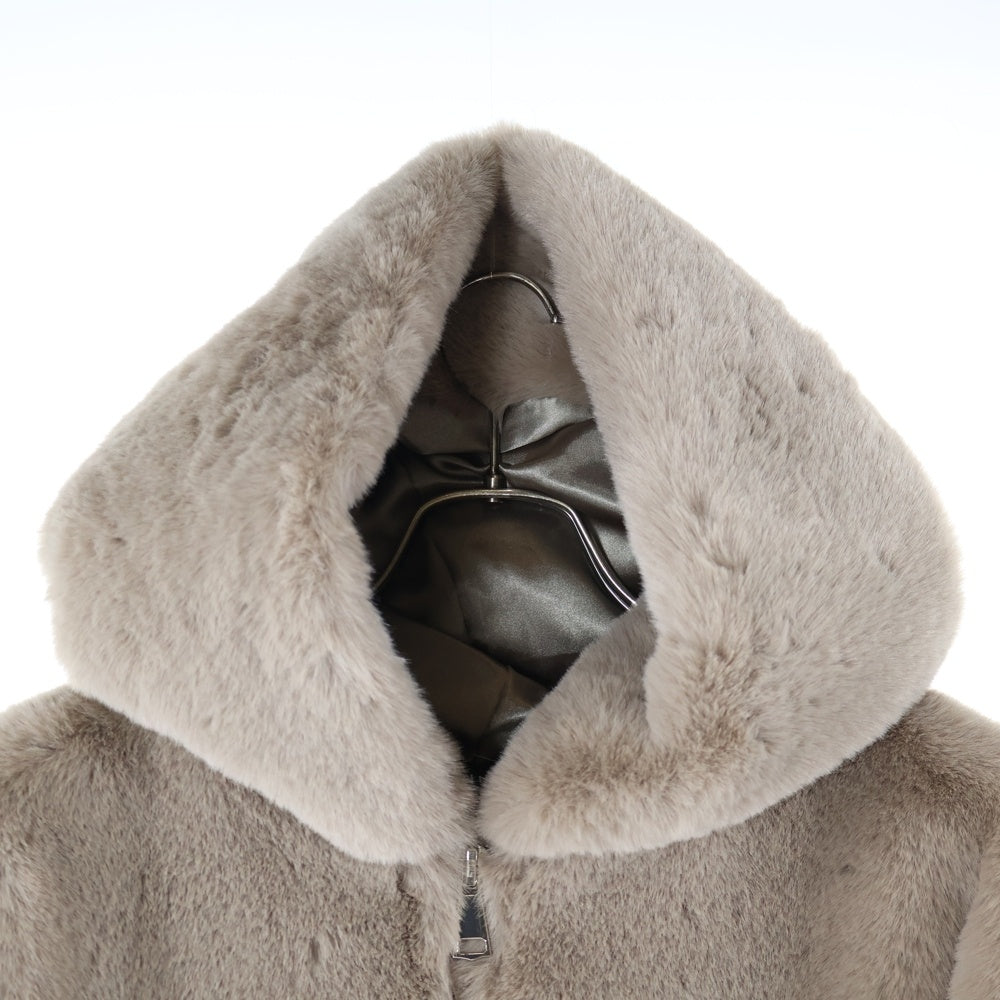 MLVINCE(メルヴィンス) 23AW FAUX FUR JACKET ジップアップ フーデッドフェイクファージャケット ベージュ