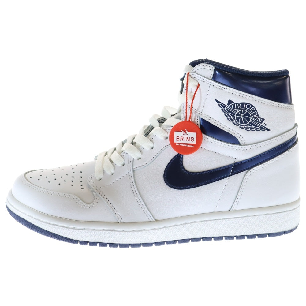 NIKE(ナイキ) AIR JORDAN 1 RETRO HIGH OG METALLIC NAVY エアジョーダン1 レトロ メタリックネイビー ハイカットスニーカー ホワイト US9/27cm 555088-106