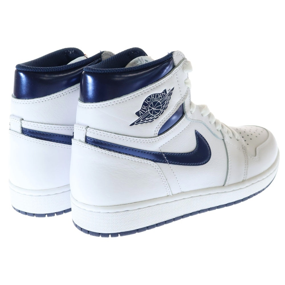 NIKE(ナイキ) AIR JORDAN 1 RETRO HIGH OG METALLIC NAVY エアジョーダン1 レトロ メタリックネイビー ハイカットスニーカー ホワイト US9/27cm 555088-106
