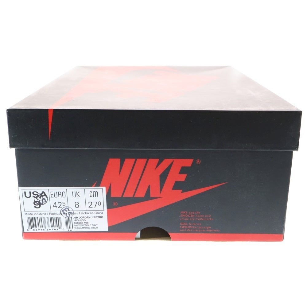 NIKE(ナイキ) AIR JORDAN 1 RETRO HIGH OG METALLIC NAVY エアジョーダン1 レトロ メタリックネイビー ハイカットスニーカー ホワイト US9/27cm 555088-106
