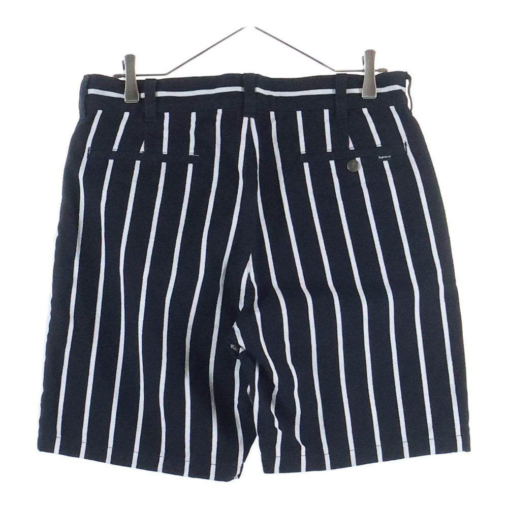SUPREME(シュプリーム) Work Short ストライプ コットン ワークショーツ ハーフパンツ ブラック/ホワイト
