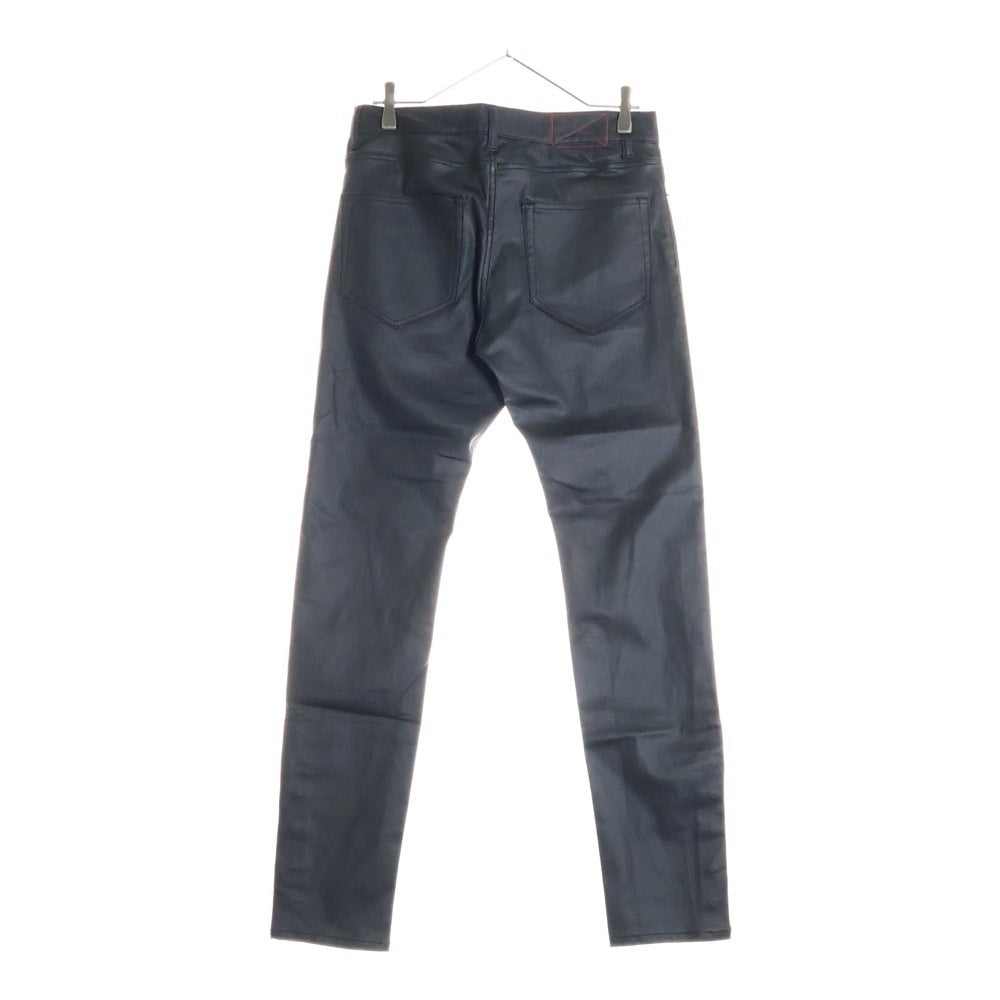 MLVINCE(メルヴィンス) 21AW WAX STRETCH SKINNY PANTS ワックス 裾ボタン スキニーパンツ ブラック MV21AW10-WPT021BK