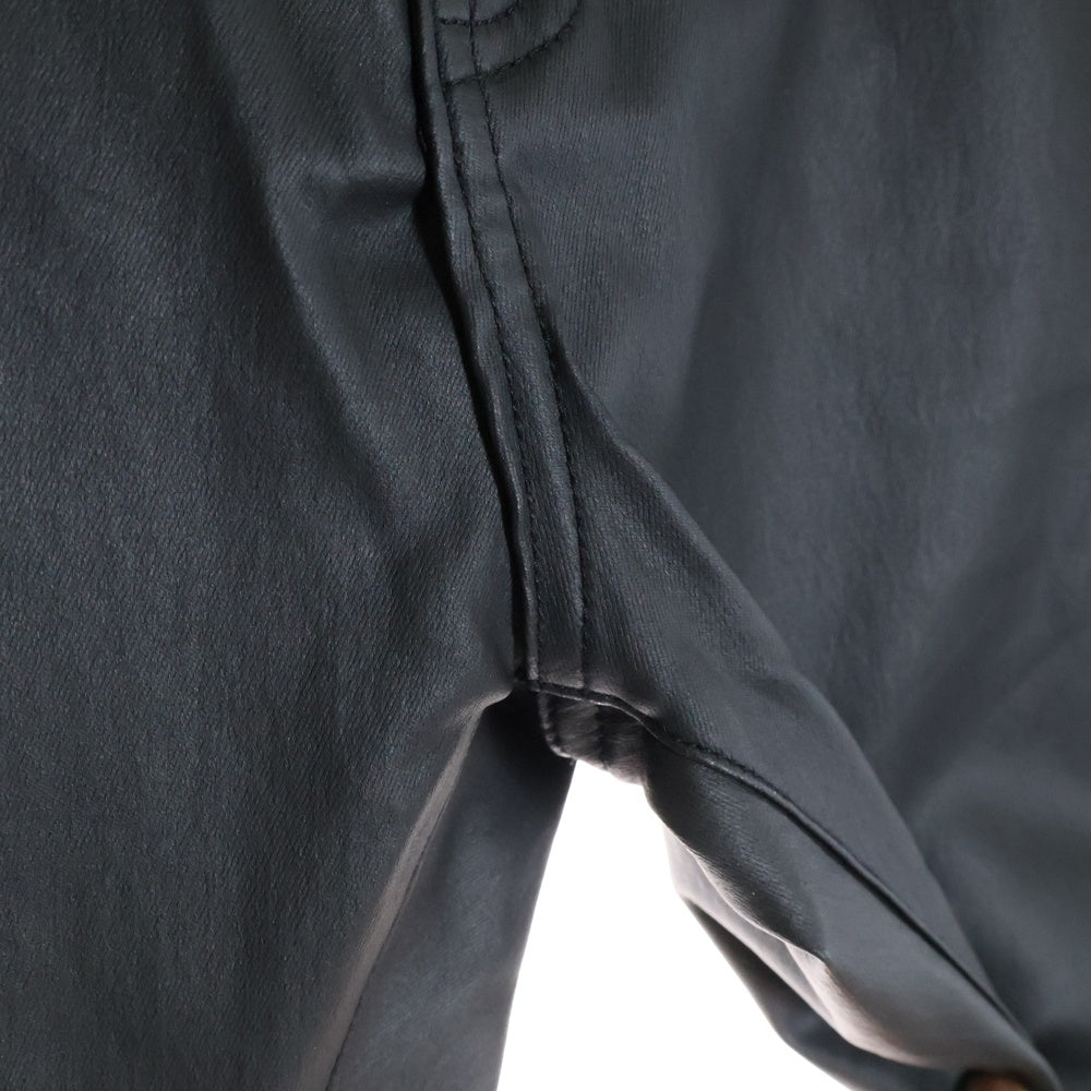 MLVINCE(メルヴィンス) 21AW WAX STRETCH SKINNY PANTS ワックス 裾ボタン スキニーパンツ ブラック MV21AW10-WPT021BK