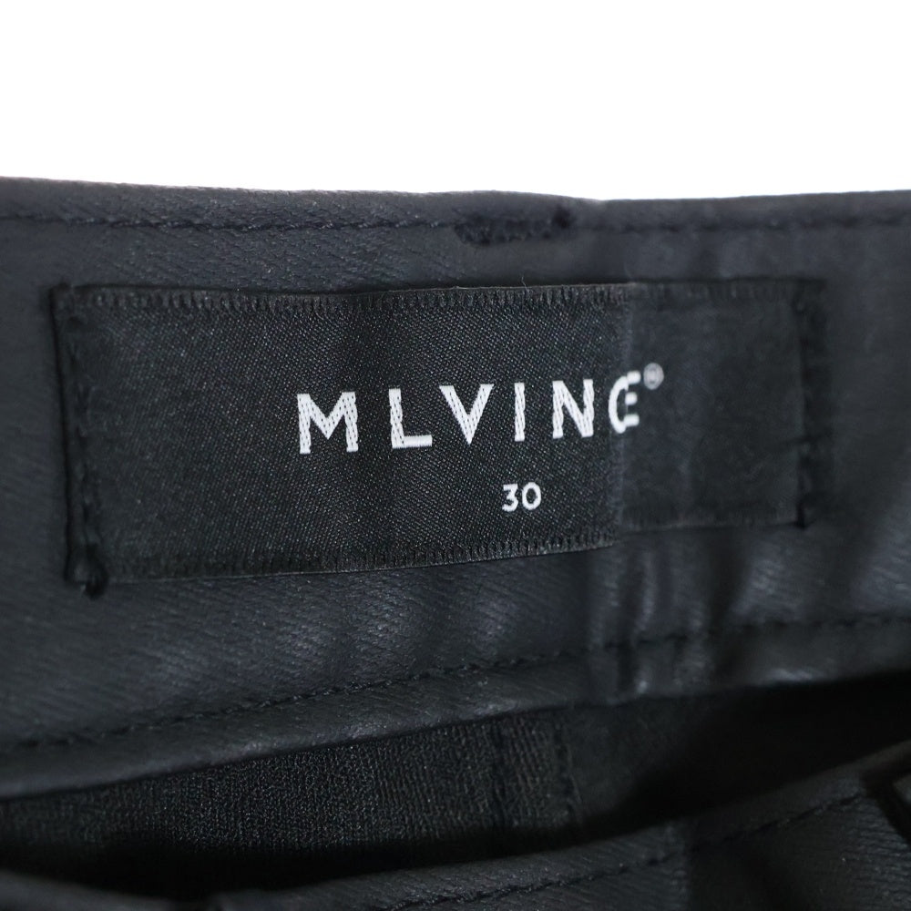 MLVINCE(メルヴィンス) 21AW WAX STRETCH SKINNY PANTS ワックス 裾ボタン スキニーパンツ ブラック MV21AW10-WPT021BK