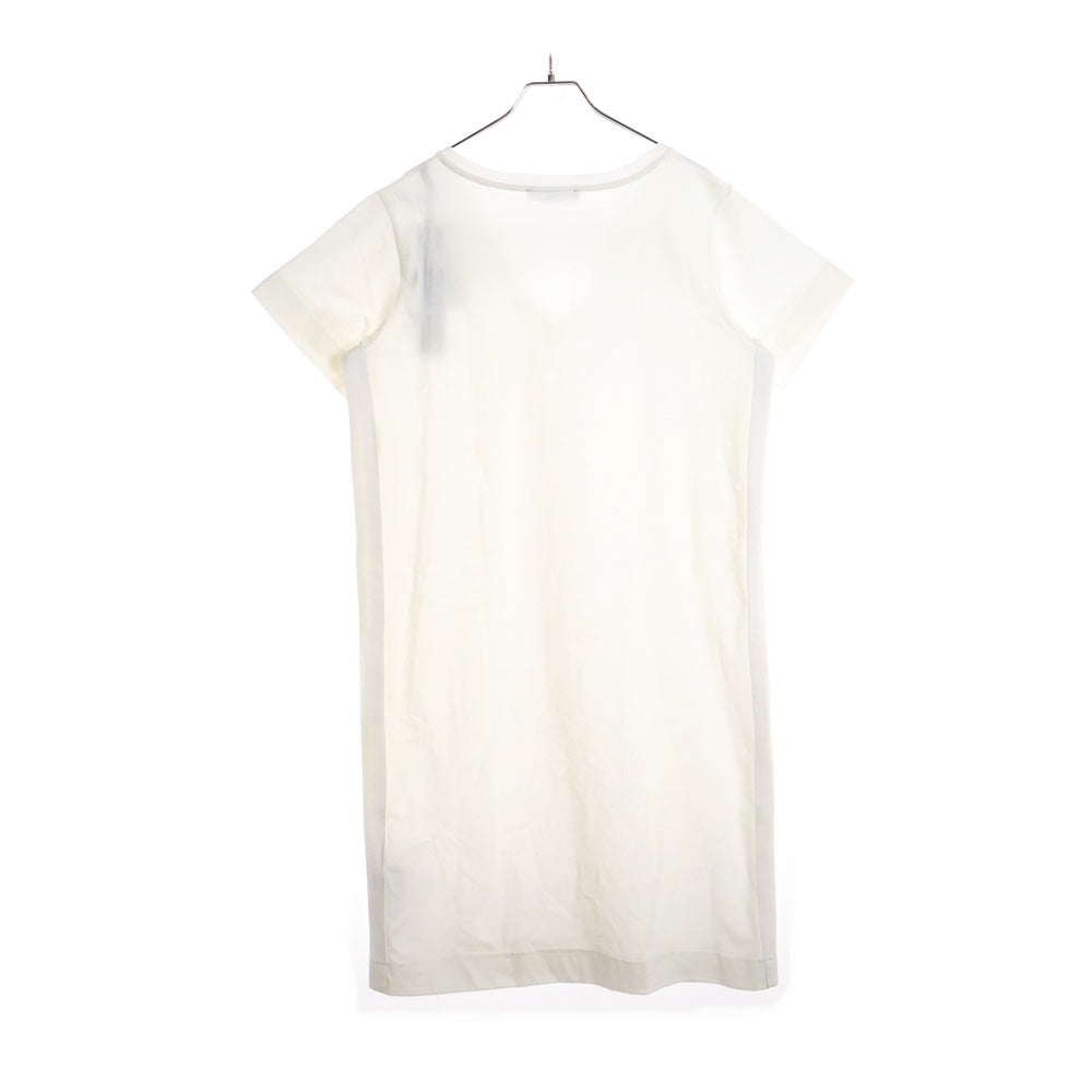 DIESEL(ディーゼル) JDSL D-STRIPE Vネック サイドテープデザイン 半袖ワンピース ドレス レディース ホワイト A04477