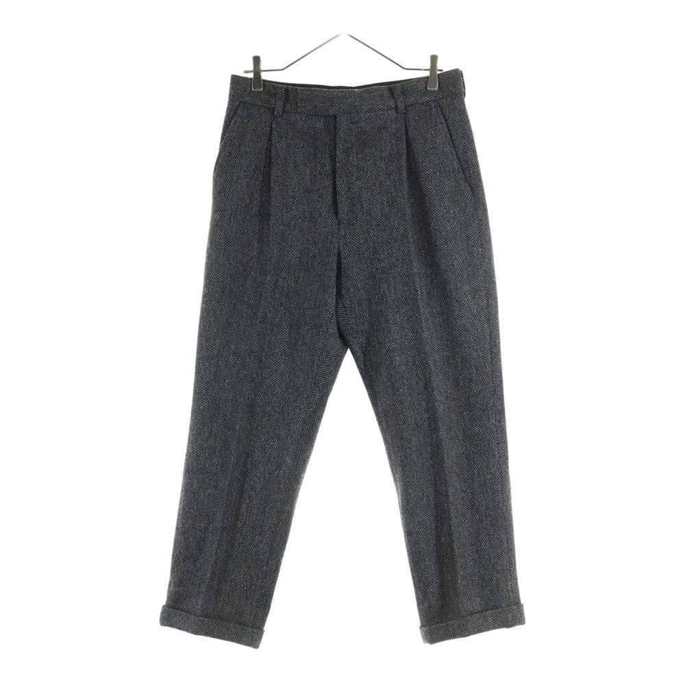 WACKO MARIA(ワコマリア) Lanificio Luigi Zanieri PLEATED TROUSERS ヘリンボーン プリーツトラウザー スラックス ブラック