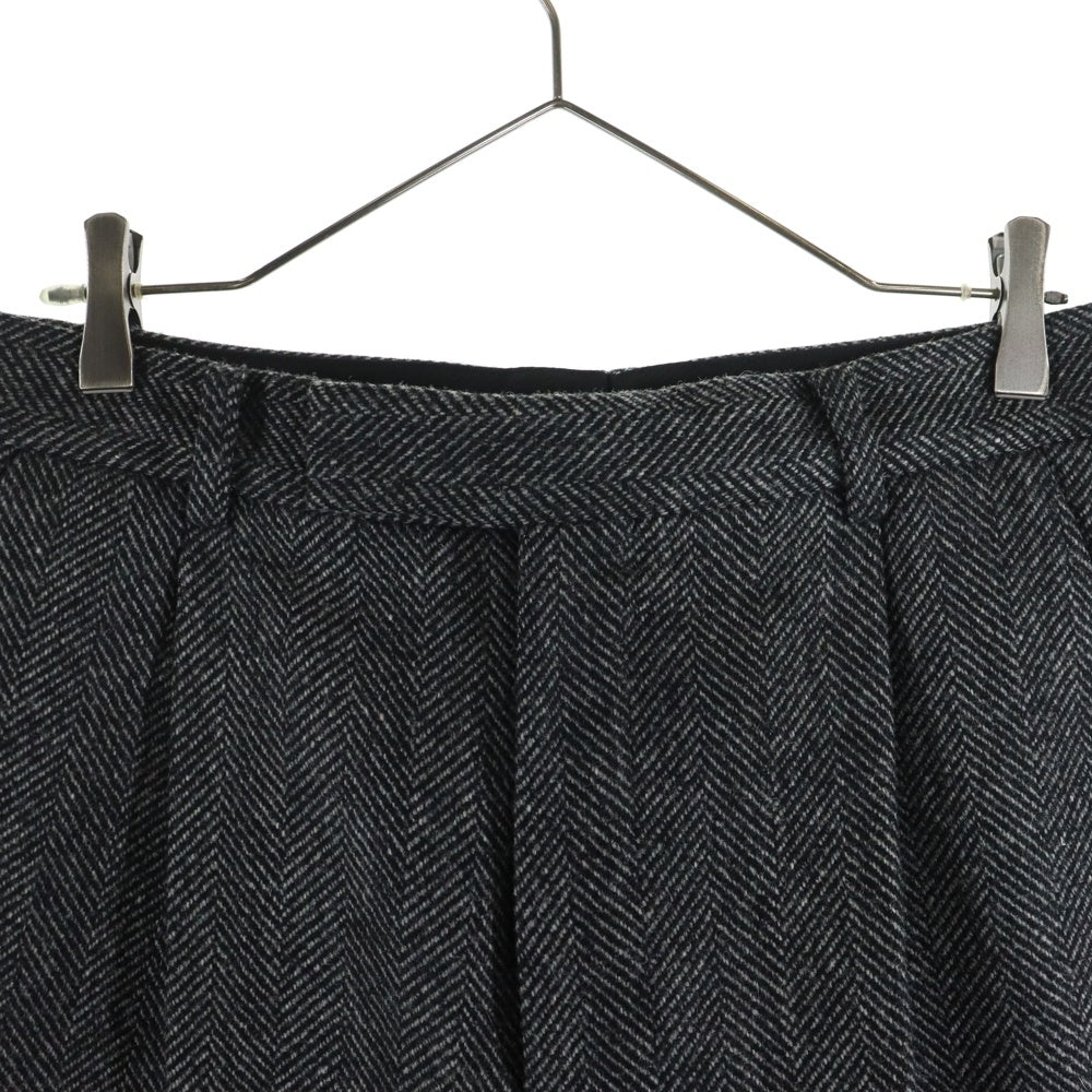 WACKO MARIA(ワコマリア) Lanificio Luigi Zanieri PLEATED TROUSERS ヘリンボーン プリーツトラウザー スラックス ブラック