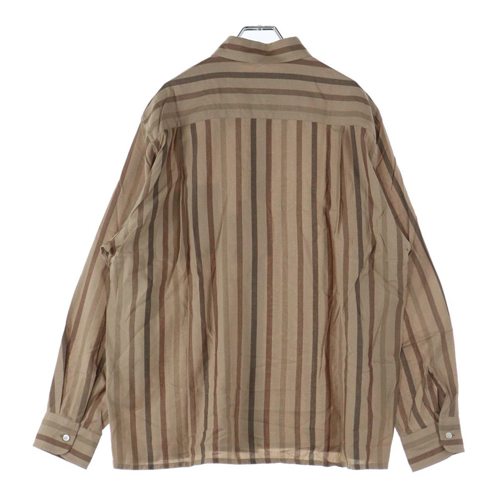 WACKO MARIA(ワコマリア) 25SS STRIPED REGULAR COLLAR SHIRT L/S ストライプ レギュラーカラーシャツ レーヨン ブラウン 25SSE-WMS-RC01
