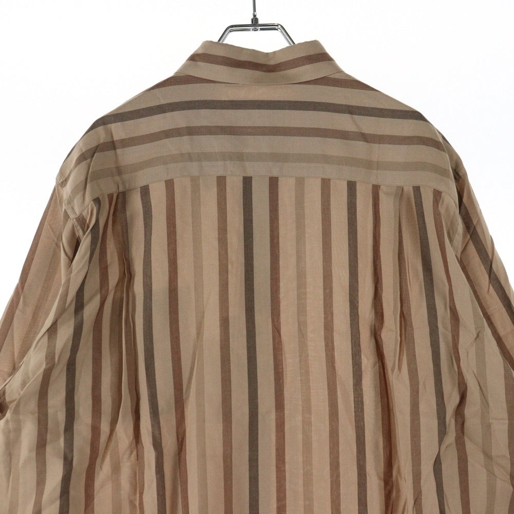 WACKO MARIA(ワコマリア) 25SS STRIPED REGULAR COLLAR SHIRT L/S ストライプ レギュラーカラーシャツ レーヨン ブラウン 25SSE-WMS-RC01