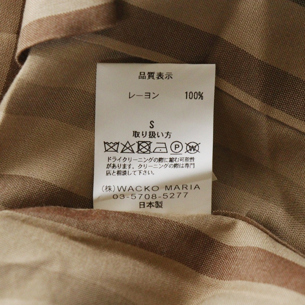 WACKO MARIA(ワコマリア) 25SS STRIPED REGULAR COLLAR SHIRT L/S ストライプ レギュラーカラーシャツ レーヨン ブラウン 25SSE-WMS-RC01