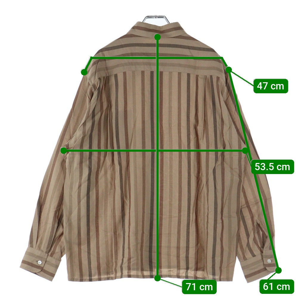 WACKO MARIA(ワコマリア) 25SS STRIPED REGULAR COLLAR SHIRT L/S ストライプ レギュラーカラーシャツ レーヨン ブラウン 25SSE-WMS-RC01
