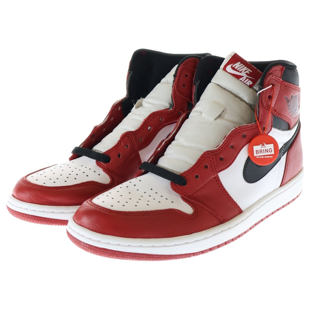 NIKE(ナイキ) 【観賞用 2015年製】 AIR JORDAN 1 RETRO HIGH CHICAGO エア ジョーダン 1 レトロ シカゴ ハイカットスニーカー レッド/ホワイト US9.5/27.5cm 555088-101
