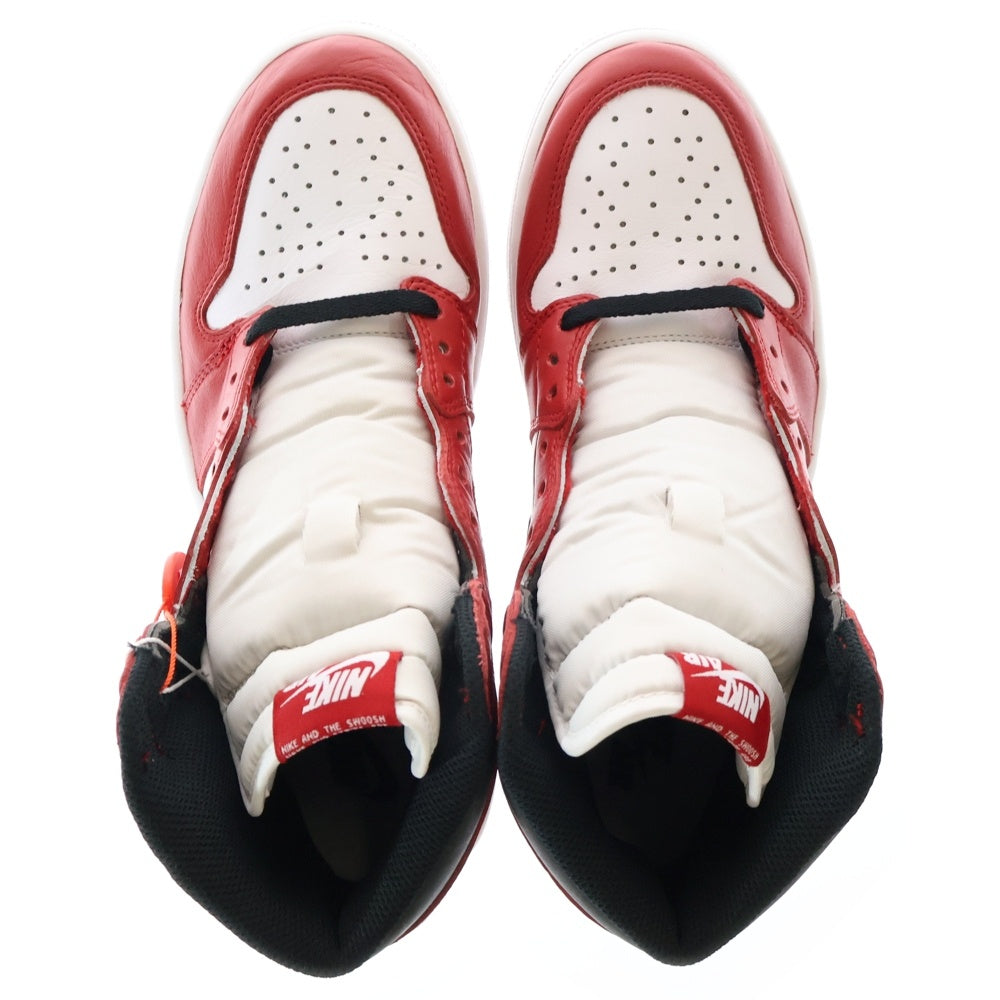 NIKE(ナイキ) 【観賞用 2015年製】 AIR JORDAN 1 RETRO HIGH CHICAGO エア ジョーダン 1 レトロ シカゴ ハイカットスニーカー レッド/ホワイト US9.5/27.5cm 555088-101