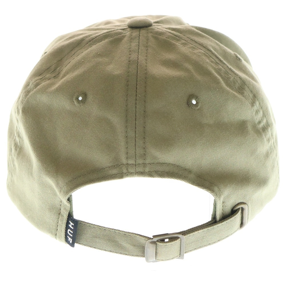 HUF(ハフ) ロゴ刺繍 コットンポリ 6パネルキャップ 帽子 カーキ