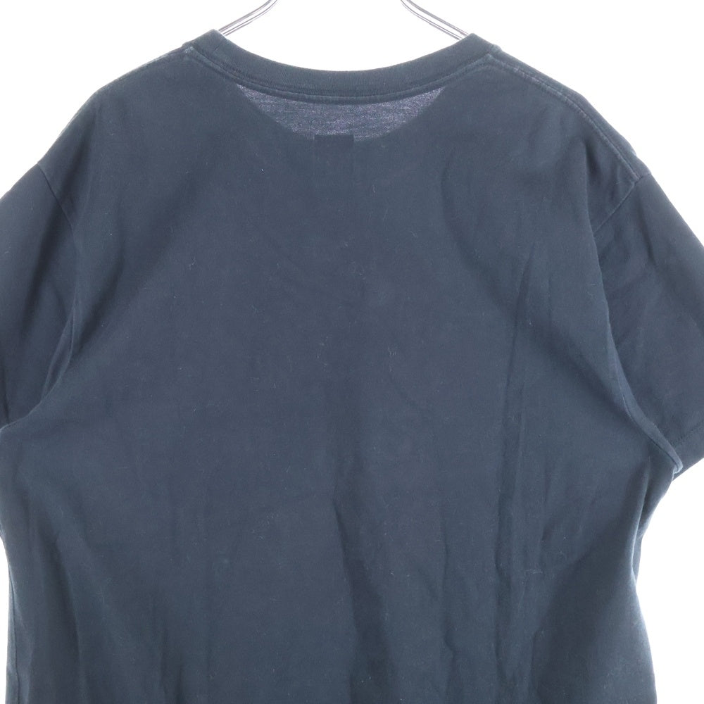 HUF(ハフ) ロゴ刺繍 コットン クルーネック 半袖Tシャツ カットソー ブラック