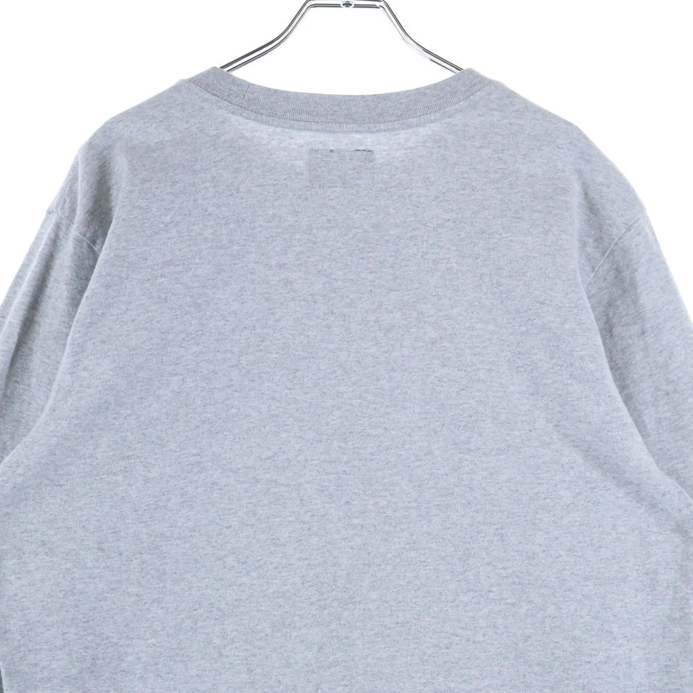 STUSSY(ステューシー) STOCK LOGO LS CREW ロゴ刺繍 クルーネック 長袖Tシャツ カットソー グレー 1140195
