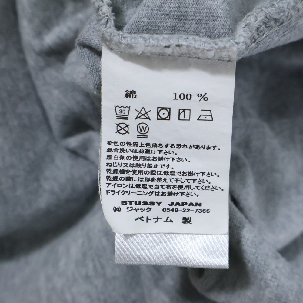 STUSSY(ステューシー) STOCK LOGO LS CREW ロゴ刺繍 クルーネック 長袖Tシャツ カットソー グレー 1140195
