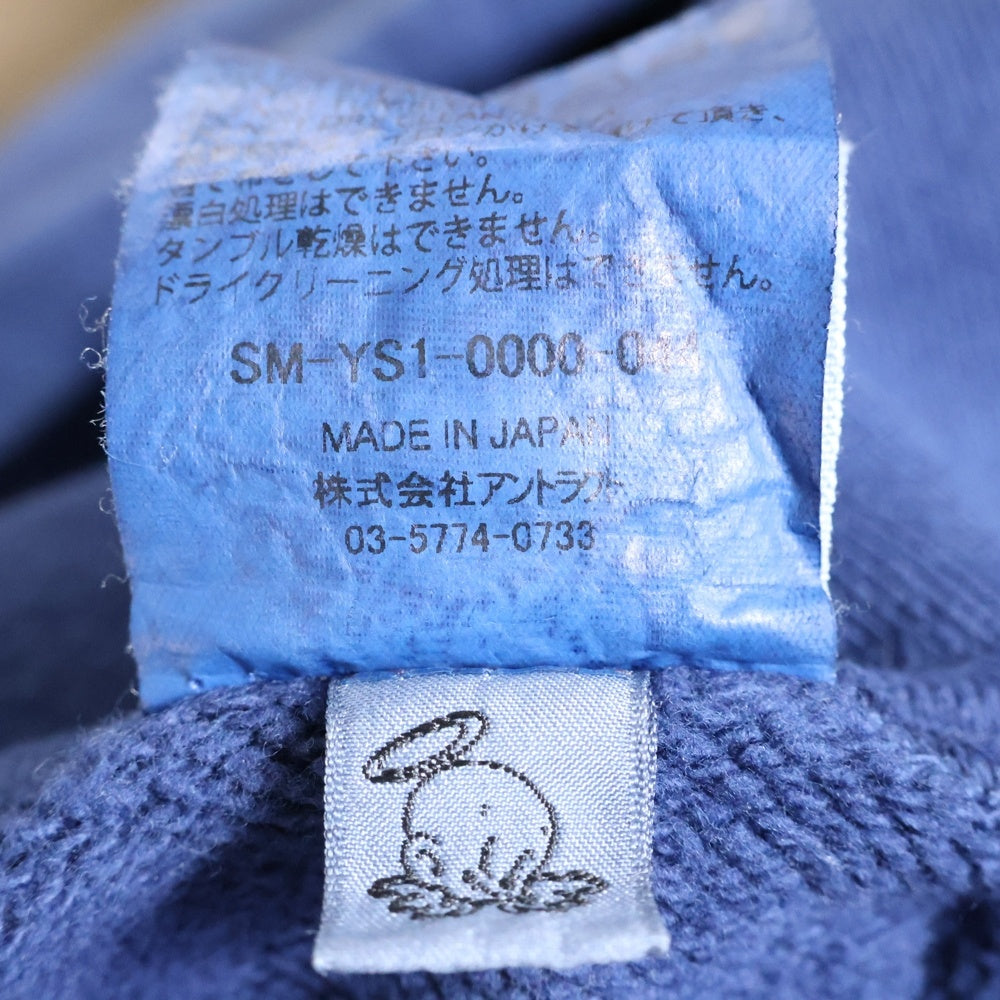 SAINT MICHAEL(セントマイケル) 24AW ANGEL HOODIE エンジェル ヴィンテージ加工 両面プリント スウェットプルオーバーパーカー フーディー ネイビー SM-YS1-0000-044