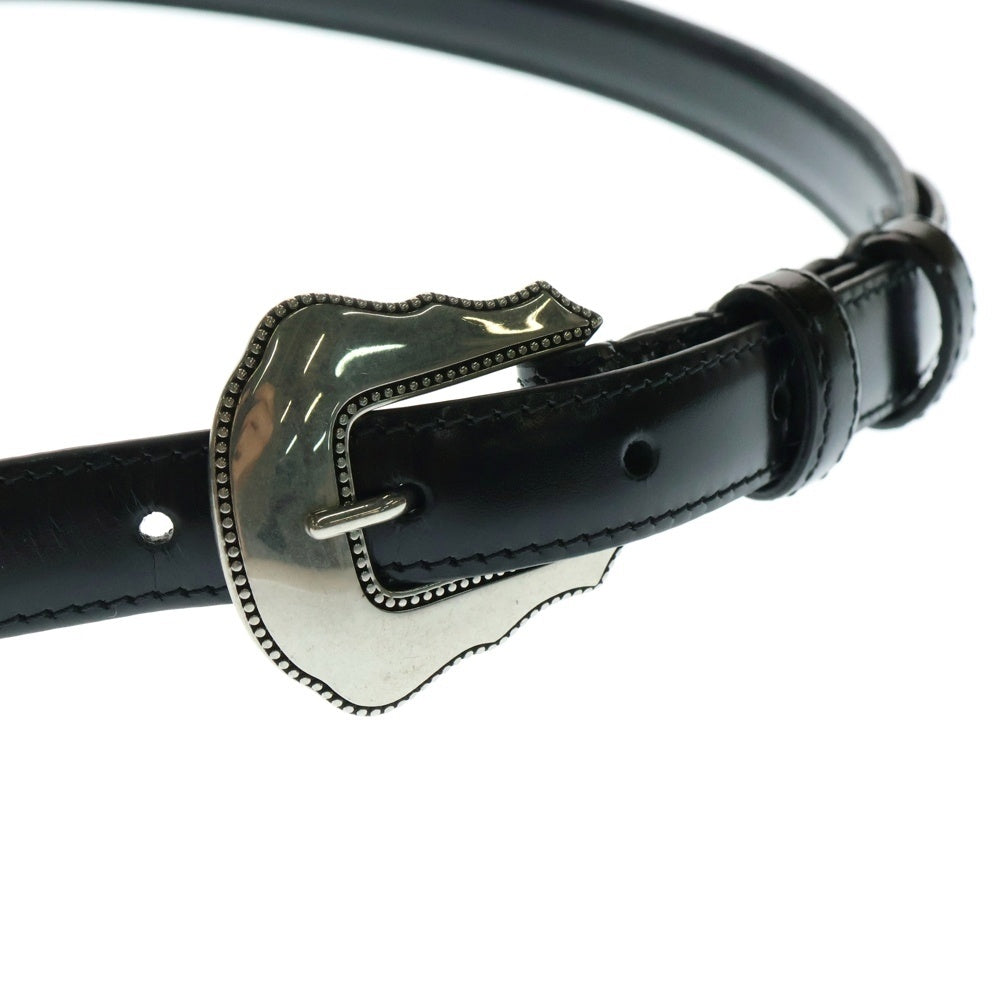 CELINE(セリーヌ) ウエスタンバックル トリヨンレザーベルト 18MM ブラック/シルバー 45BFZ3A01.38KI
