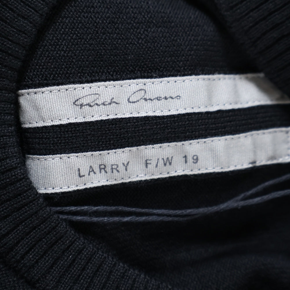 Rick Owens(リックオウエンス) 19AW OVERSIZED ROUND NECK オーバーサイズ ラウンドネック ウールニット セーター ブラック RR19F4689-M