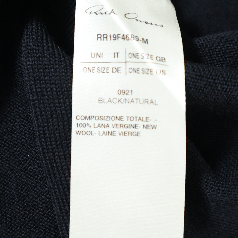Rick Owens(リックオウエンス) 19AW OVERSIZED ROUND NECK オーバーサイズ ラウンドネック ウールニット セーター ブラック RR19F4689-M