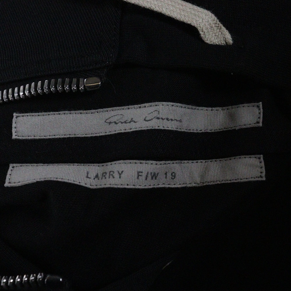 Rick Owens(リックオウエンス) 19AW WINDBREAKER ウインドブレーカー スウェット ジップアップパーカー ブラック RU19F4279-BA