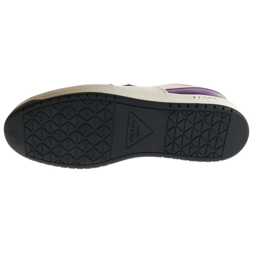 PRADA(プラダ) Downtown Low Top Sneakers ダウンタウン トライアングルロゴプレート レザー ローカットスニーカー パープル/ホワイト 2EE364