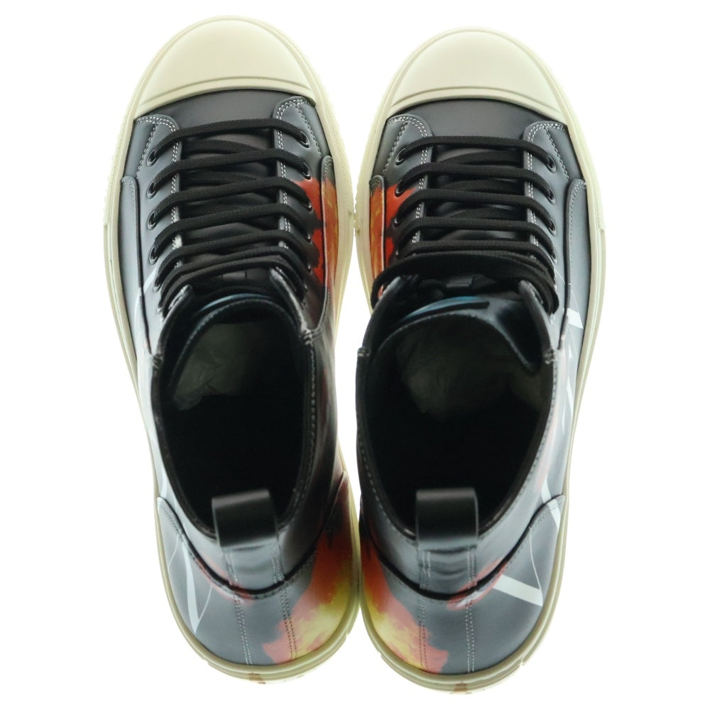 VALENTINO(ヴァレンティノ) HIGH TOP アートプリント ロゴ レザー ハイカットスニーカー ブラック/レッド UV2S0D51 TUD51Y2