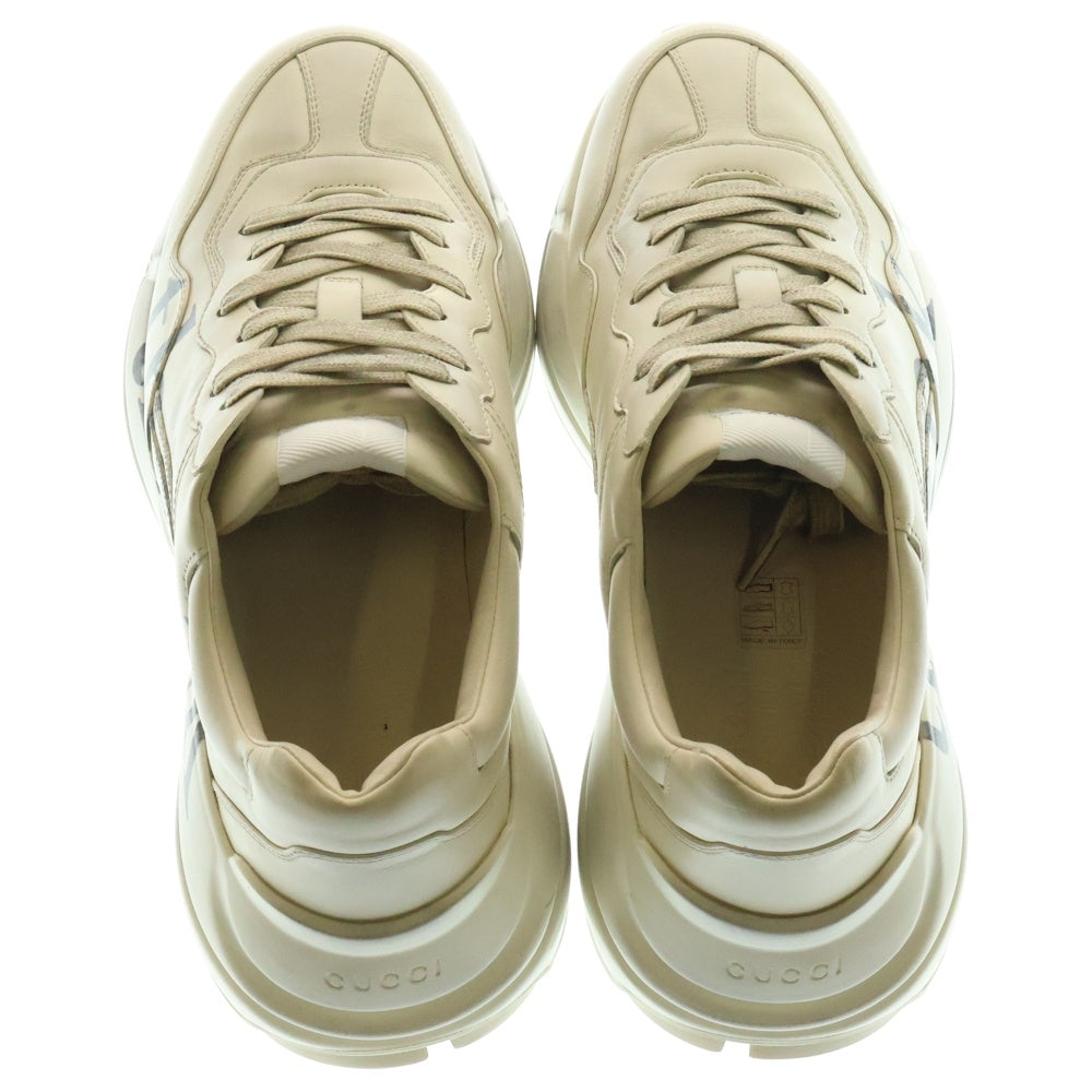 GUCCI(グッチ) Rhyton Think Thank ライタン シンクタンク プリント USED加工 ローカットスニーカー アイボリー 636343