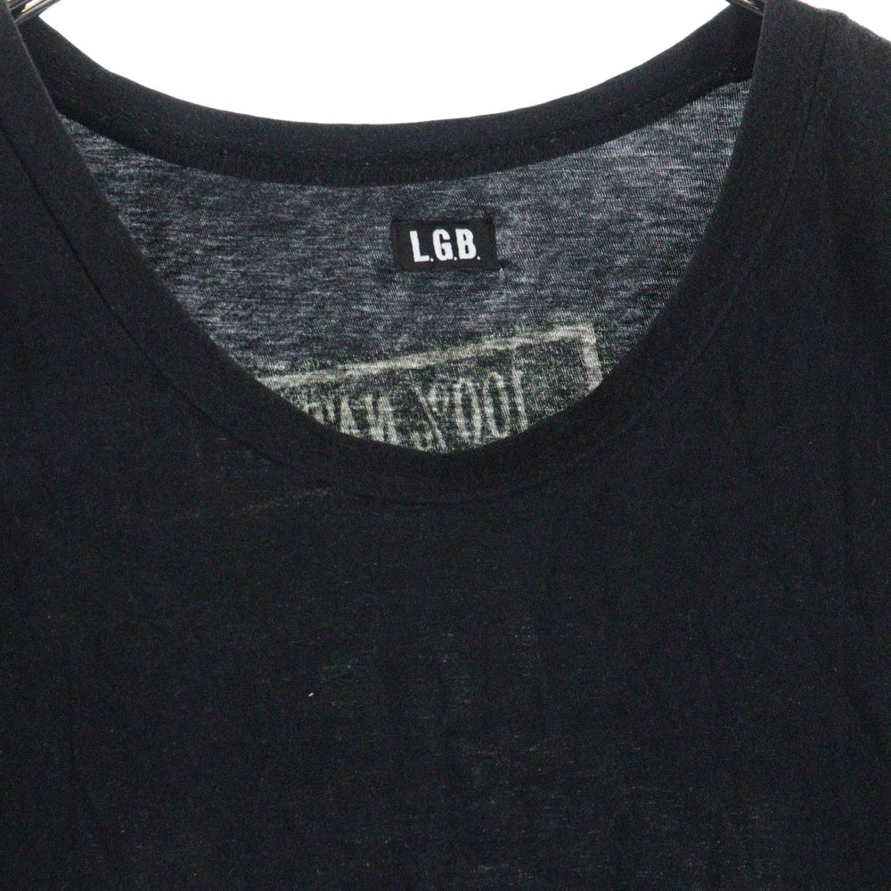 L.G.B.(ルグランブルー) OLIVE OIL HSV バックグラフィックプリント 半袖カットソー ブラック レディース 00610IL