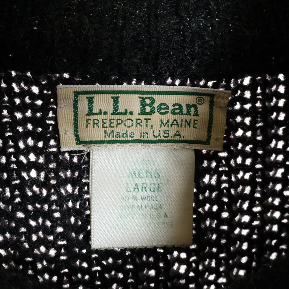 L.L.Bean(エルエルビーン) 80S VINTAGE R423 ヴィンテージ USA製 アルパカ混 ウール ドライバーズニット ジャケット グレー