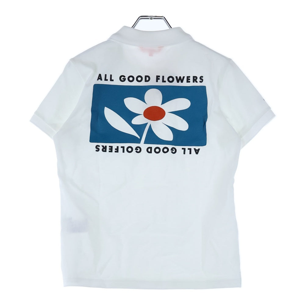 BEAMS(ビームス) GOLF ×ALL GOOD FLOWERS 両面プリント 半袖ポロシャツ ホワイト 83-02-0067-444