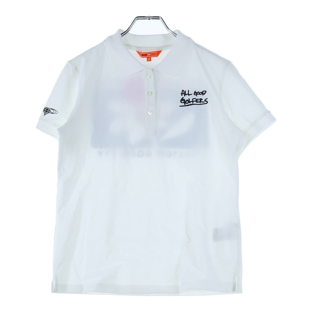 BEAMS(ビームス) GOLF ×ALL GOOD FLOWERS 両面プリント 半袖ポロシャツ ホワイト 83-02-0067-444