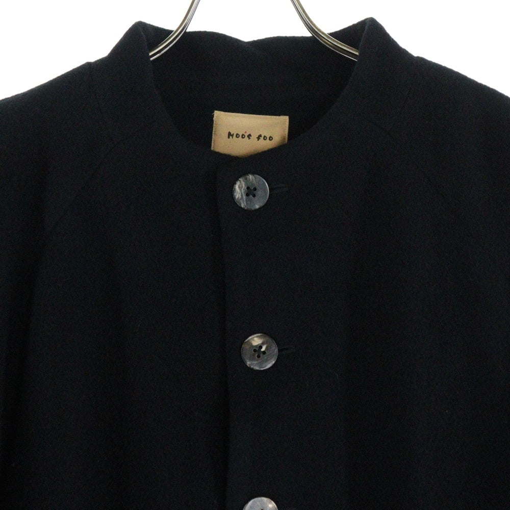 NO BRAND(ノーブランド) MOOS FOO ノーカラーコート ブラック レディース