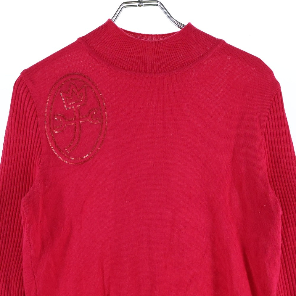 CASTELBAJAC(カステルバジャック) ビーズロゴ ニットセーター レッド レディース