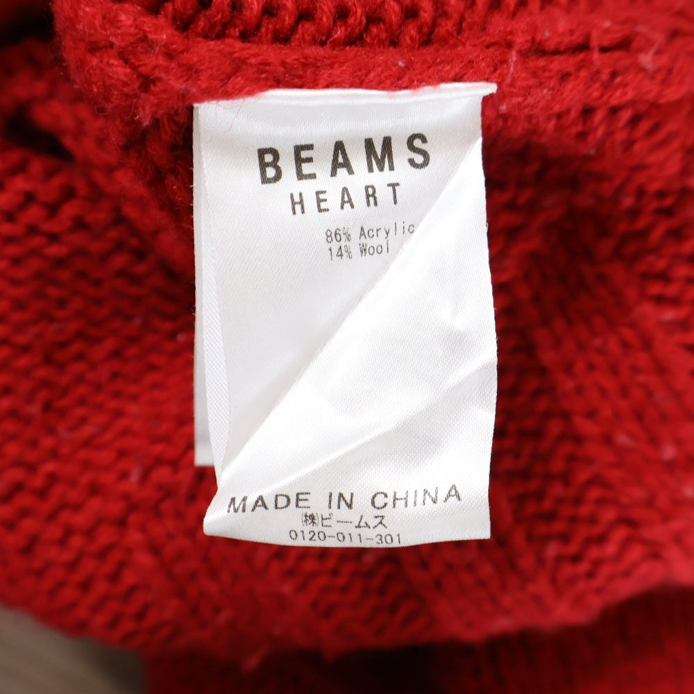 BEAMS HEART(ビームス ハート) 43-15-0785-213 ハイネック ニットセーター レッド