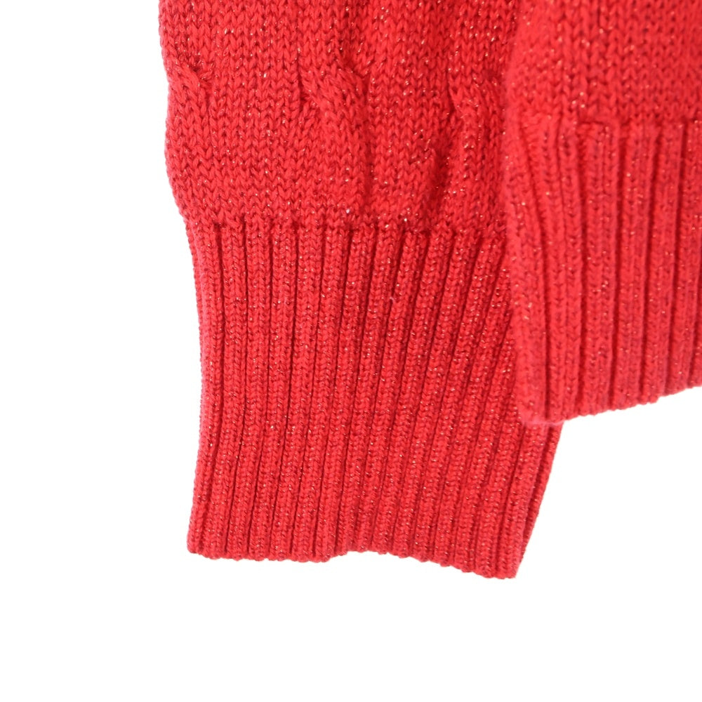 TOMMY HILFIGER(トミーヒルフィガー) ロゴ刺繍 クルーネック ニットセーター レッド 76J2106