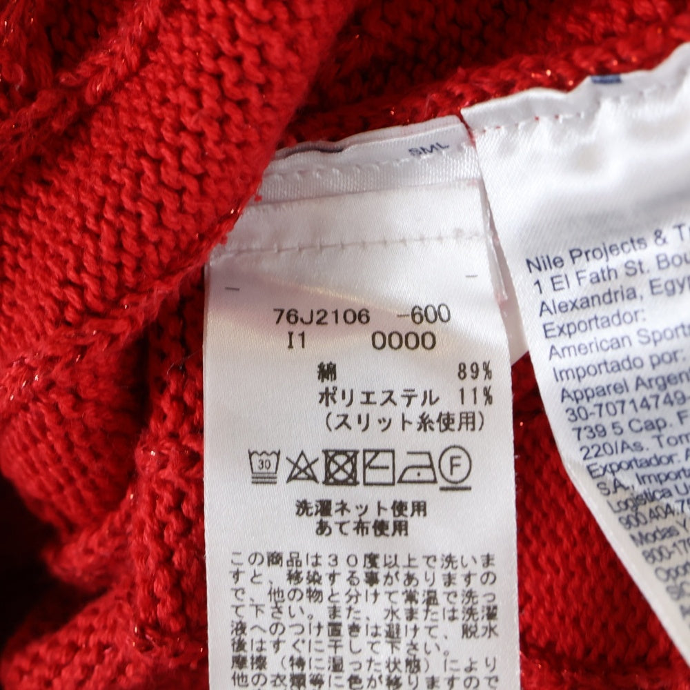 TOMMY HILFIGER(トミーヒルフィガー) ロゴ刺繍 クルーネック ニットセーター レッド 76J2106