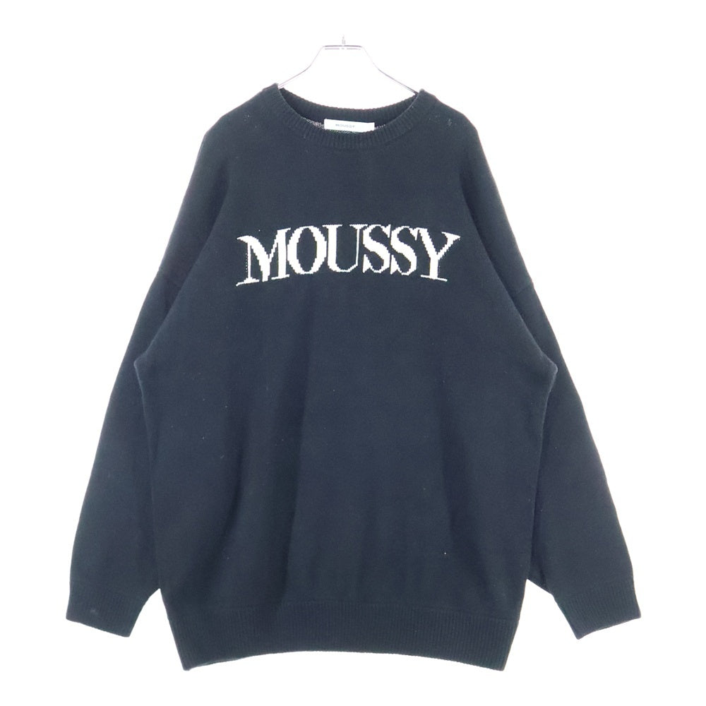 MOUSSY(マウジー) 23AW LOGO KNIT ロゴ ニットセーター ブラック レディース 029GAA70-5050