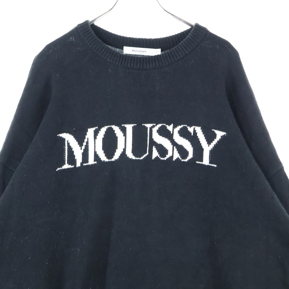 MOUSSY(マウジー) 23AW LOGO KNIT ロゴ ニットセーター ブラック レディース 029GAA70-5050