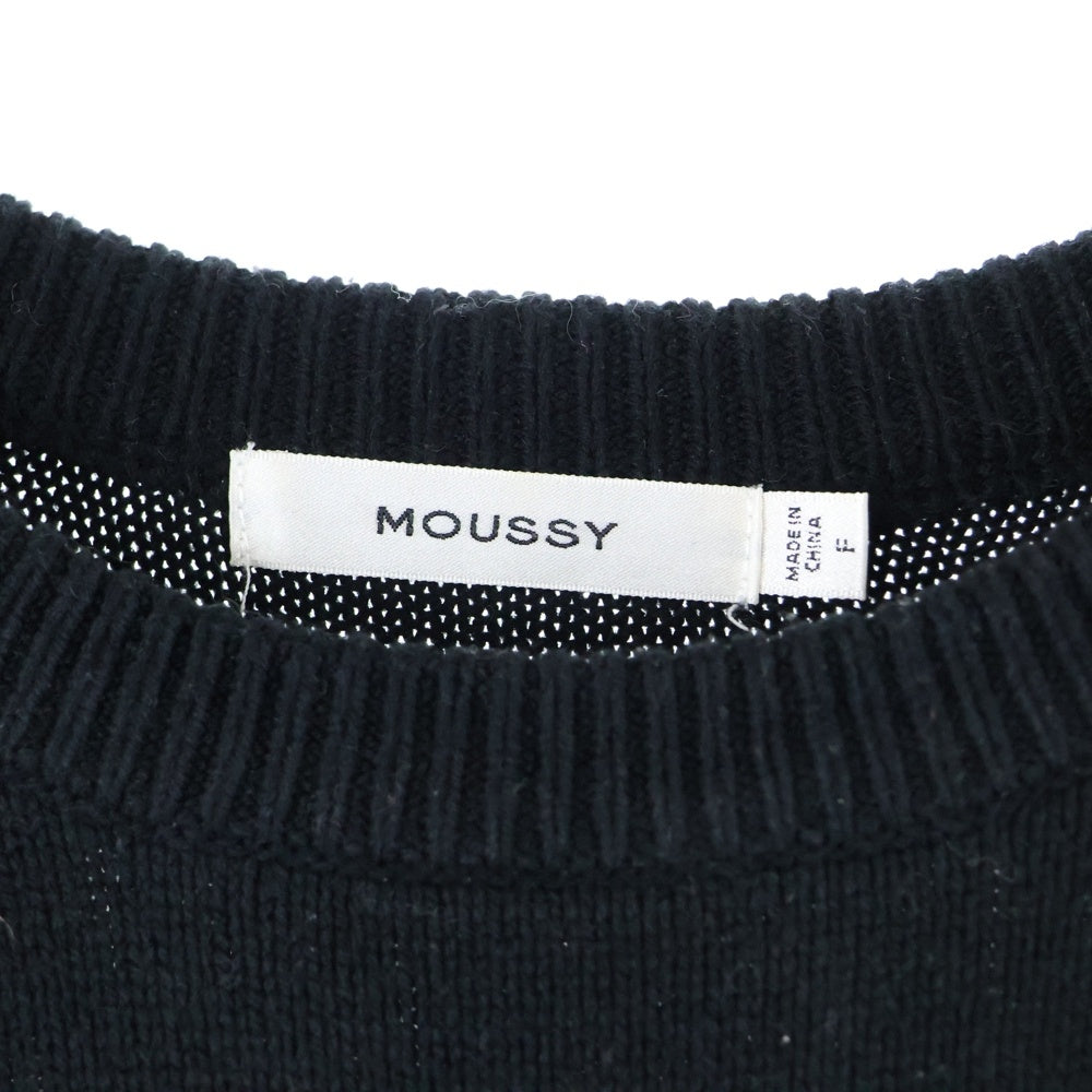 MOUSSY(マウジー) 23AW LOGO KNIT ロゴ ニットセーター ブラック レディース 029GAA70-5050