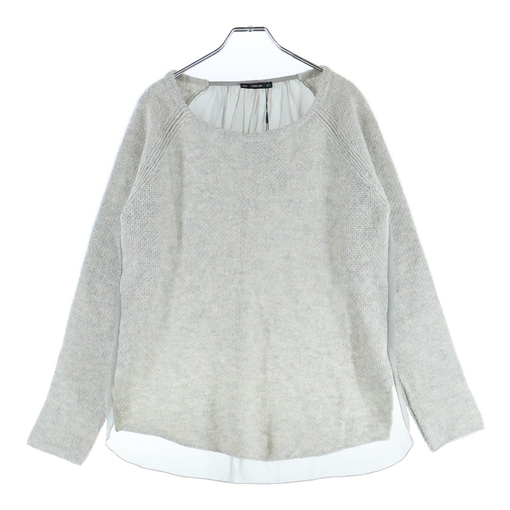 ZARA(ザラ) KNIT バックシアー ニットセーター グレー レディース
