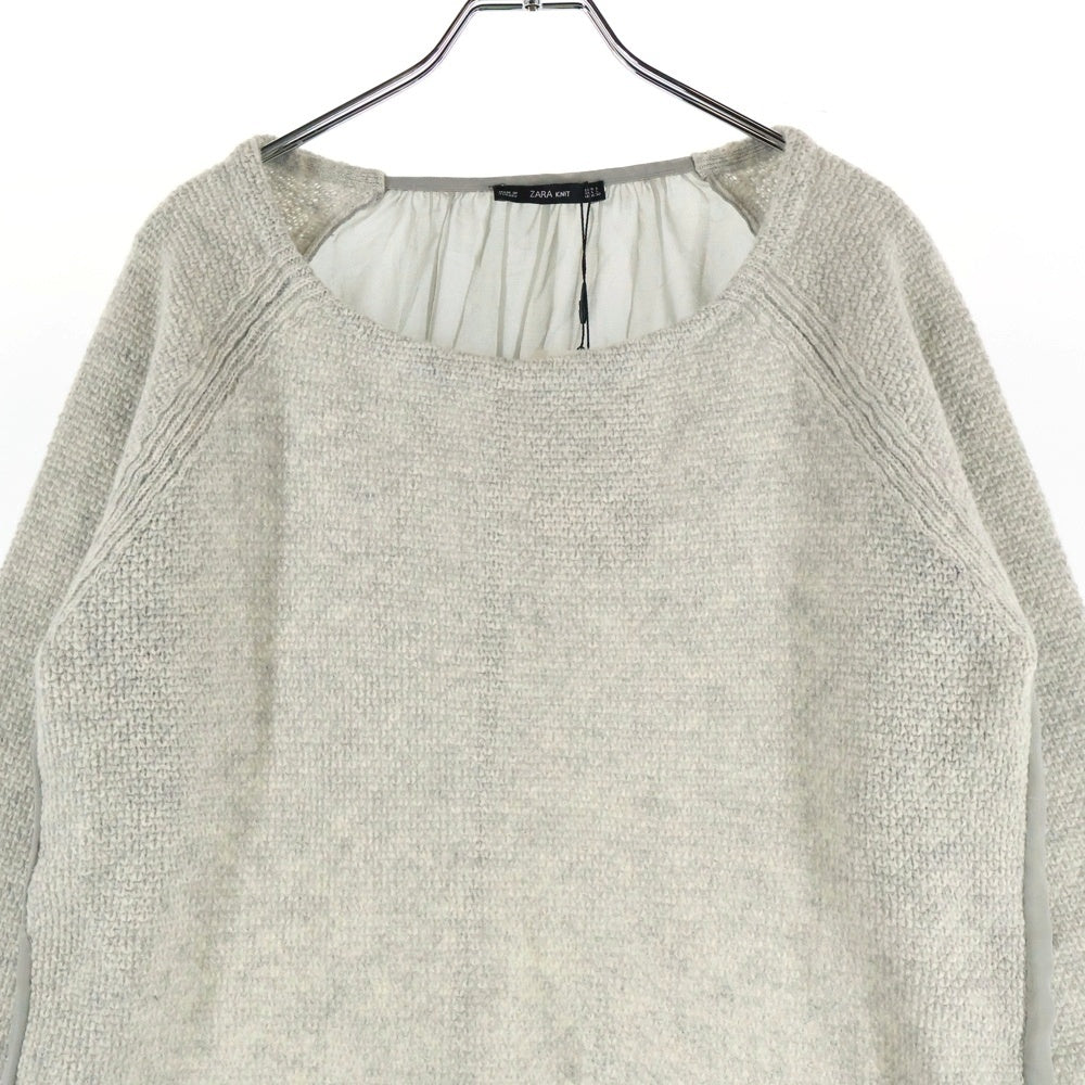 ZARA(ザラ) KNIT バックシアー ニットセーター グレー レディース