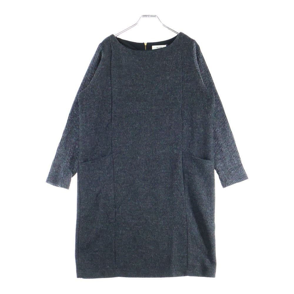 BEAMS HEART(ビームス ハート) 43-26-1288-213 ポリレーヨン ニットワンピース ダークグレー レディース