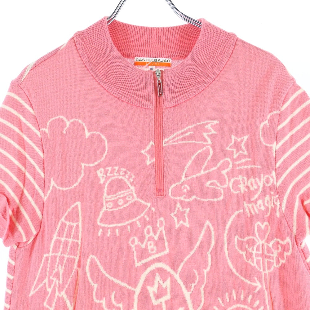 CASTELBAJAC(カステルバジャック) 24480-401 ハーフジップ ニットワンピース ピンク レディース