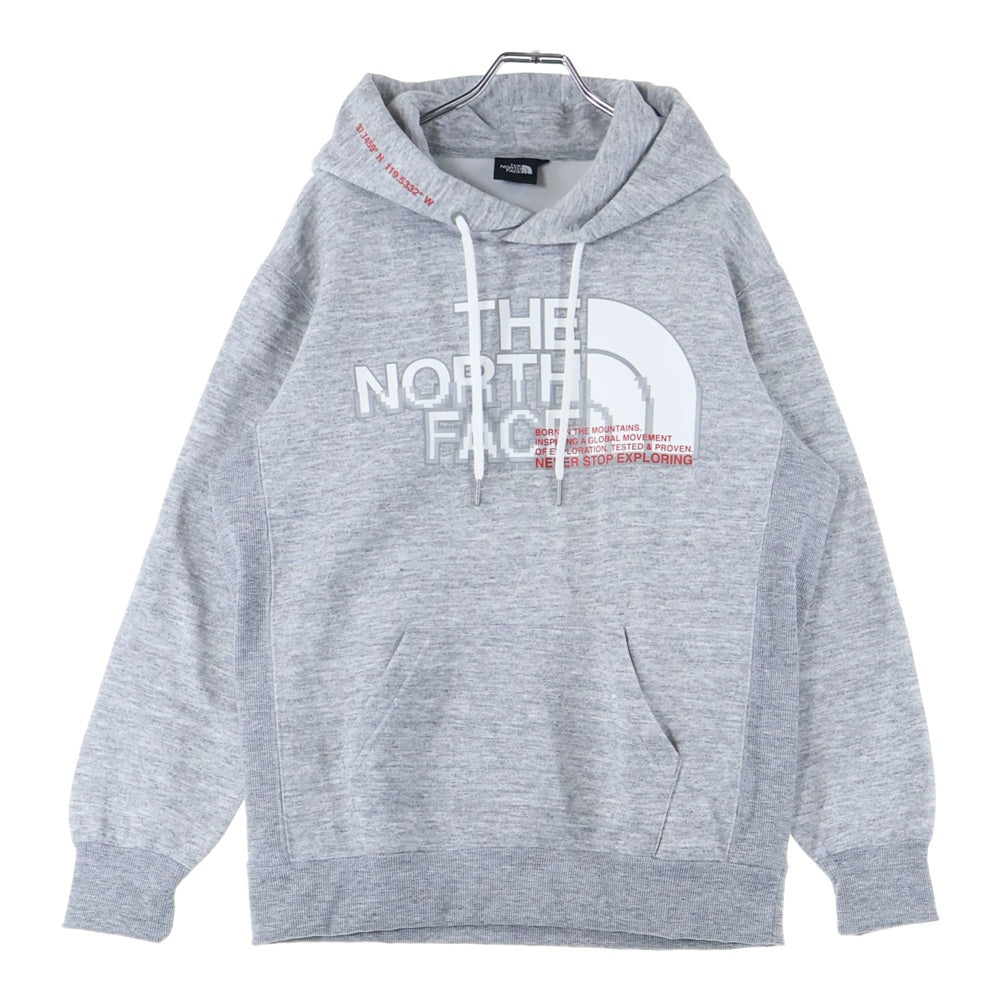 THE NORTH FACE(ザノースフェイス) NT62136 FRONT HALF DOME HOODIE ロゴプリント スウェット プルオーバーパーカー グレー